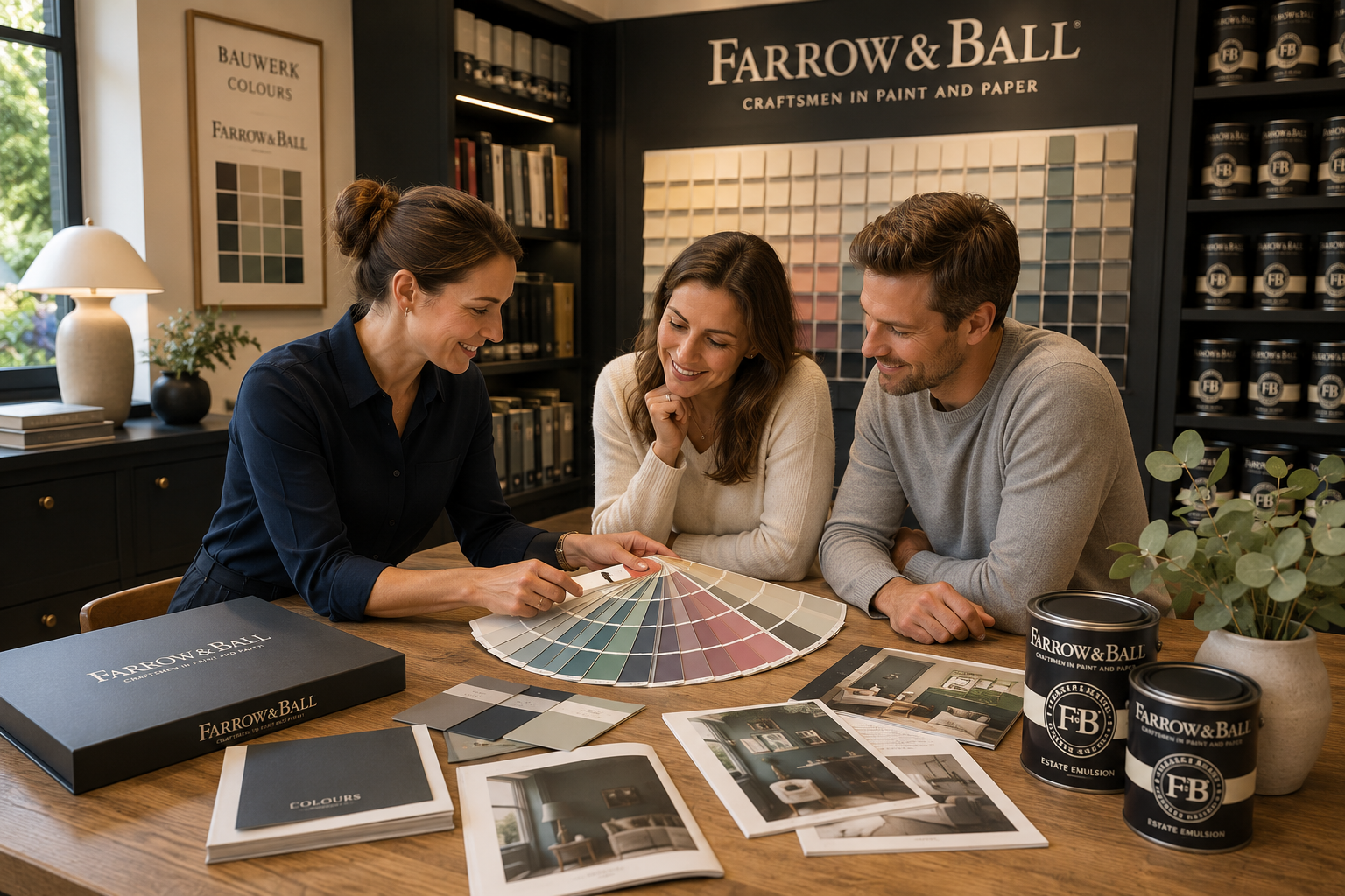 Wohnraum mit charaktervoller Farrow und Ball Wandfarbe