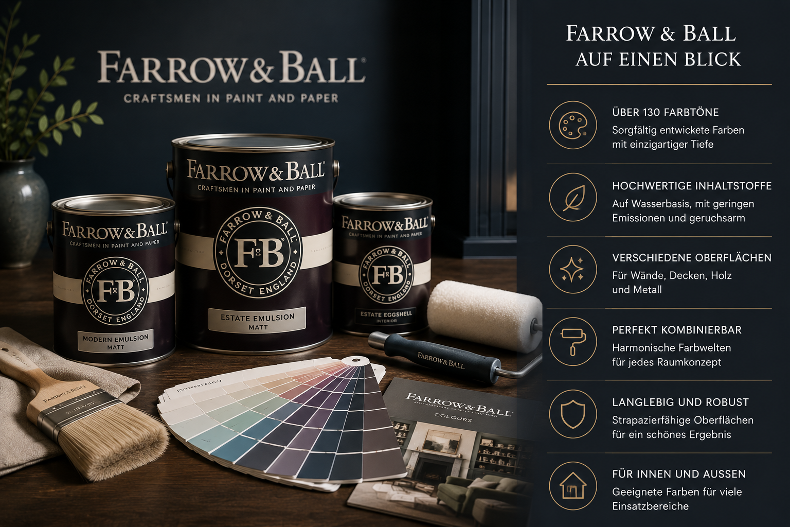 Farrow und Ball Eigenschaften und Vorteile auf einen Blick