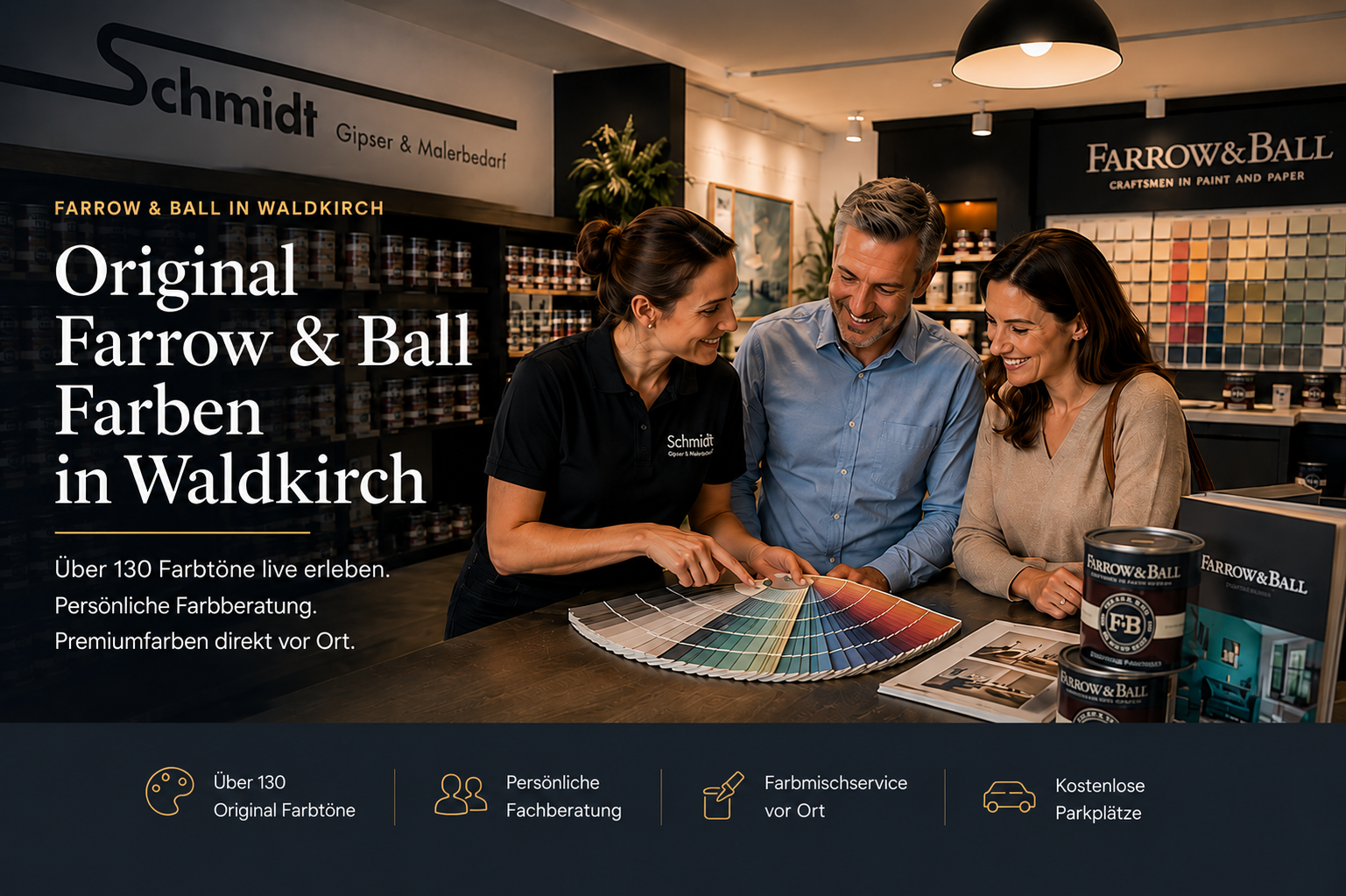 Original Farrow und Ball Farben mit persönlicher Farbberatung bei Schmidt in Waldkirch